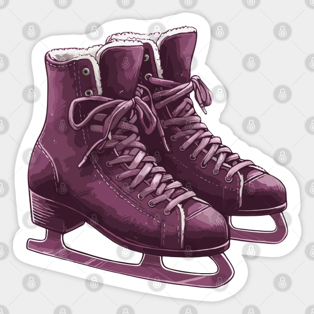 Magenta Ice Skating Boots Sticker by Siha Arts